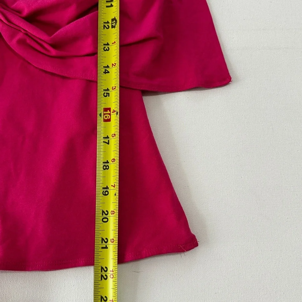 Free People Bow Tank Top Womens M Pink Sleeveless Stretch Knot Front Babydoll‎
